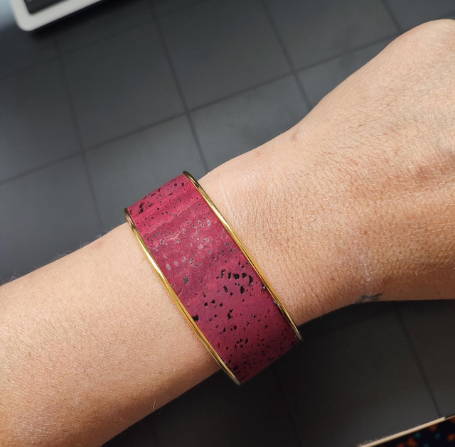 Bracelet en laiton doré or 20mm bordeaux 