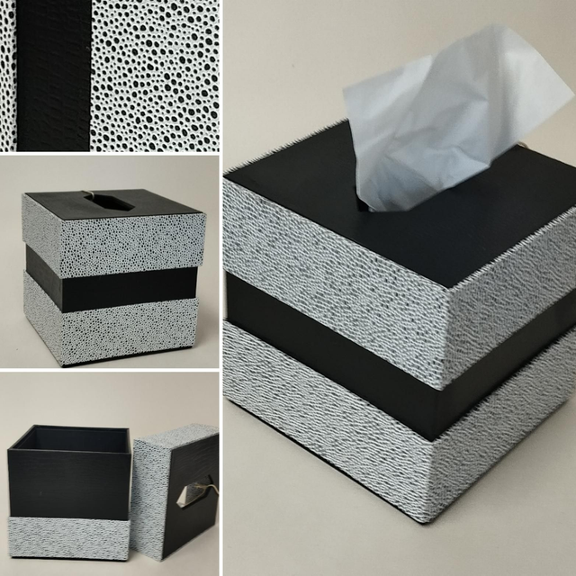Boîte à mouchoirs carrée N&amp;B