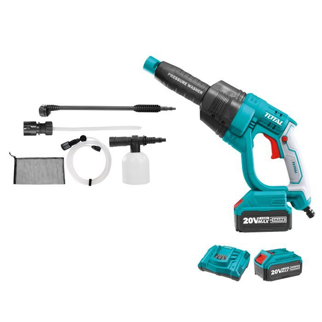 Pistola de limpieza a batería  TOTAL  mod. TPWLI20084   (Cargador + 1 Batería 4.0Ah)