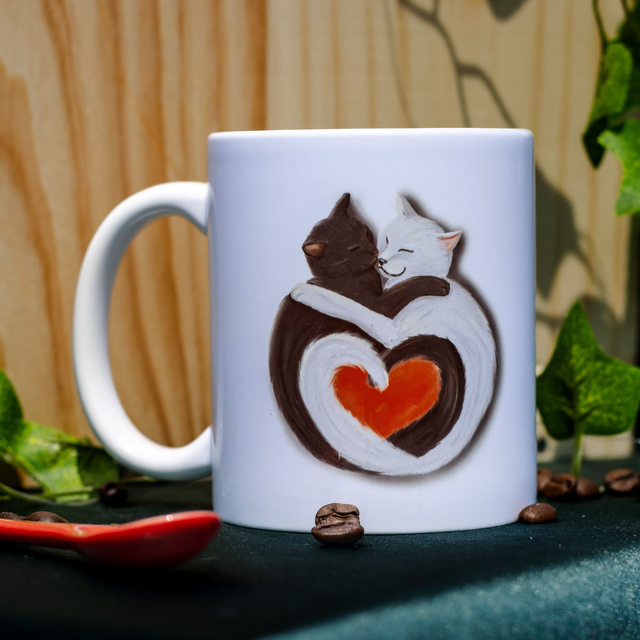 chats s'aiment tasse