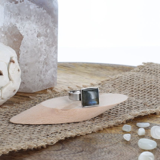 Bague Labradorite ajustable 