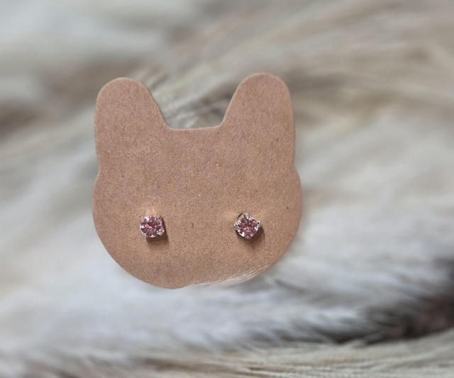 Boucle d'oreille strass "rose"
