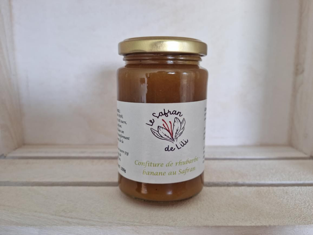 Confiture Rhubarbe-Banane-Safran 250gr