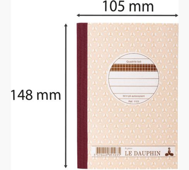 Exacompta - Manifold 148x105 Quadrillé 50 tripli -Avoine - 3370449851035