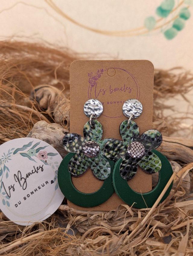 Boucles d'oreilles Baby Marguerite vert mo185