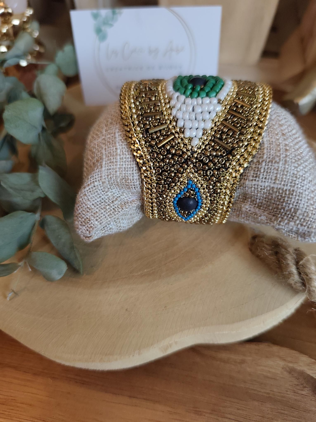 BRACELET MANCHETTE PERLES OEIL 0000839