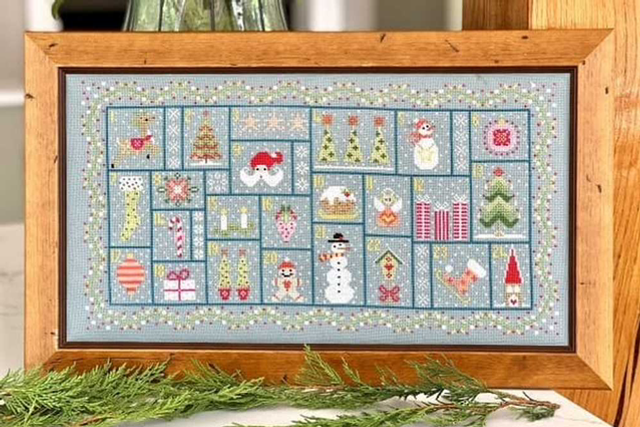 Reindeer Advent Calendar Cross Stitch Kit Historical Sampler Company