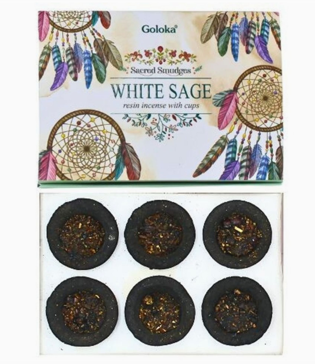 Coupelles charbon encens Sauge blanche