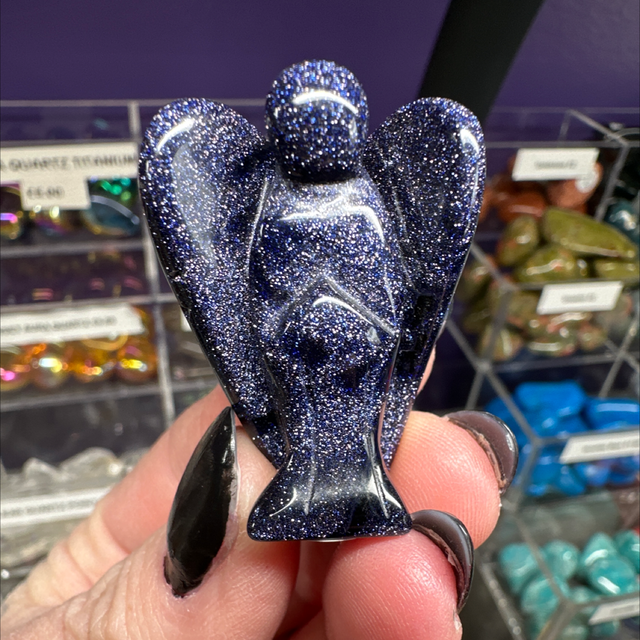 Blue Goldstone Pocket Angel
