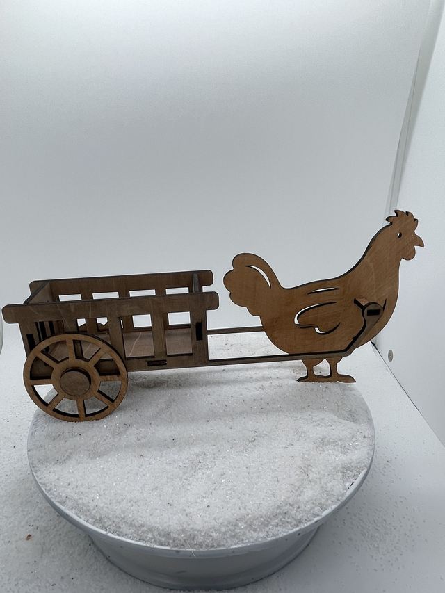 Chariot Pâques pour friandises modèle poule
