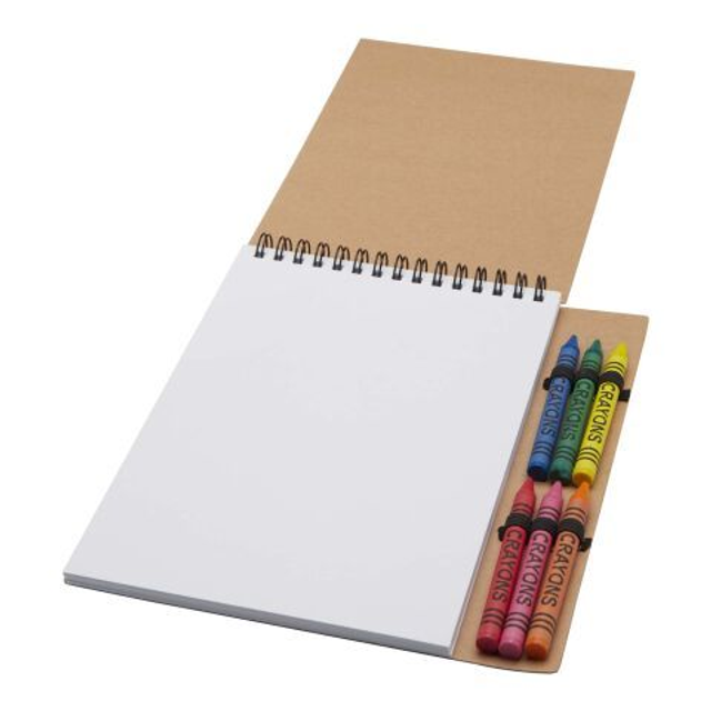 Doodle A5 spiral soft cover notebook and crayon set