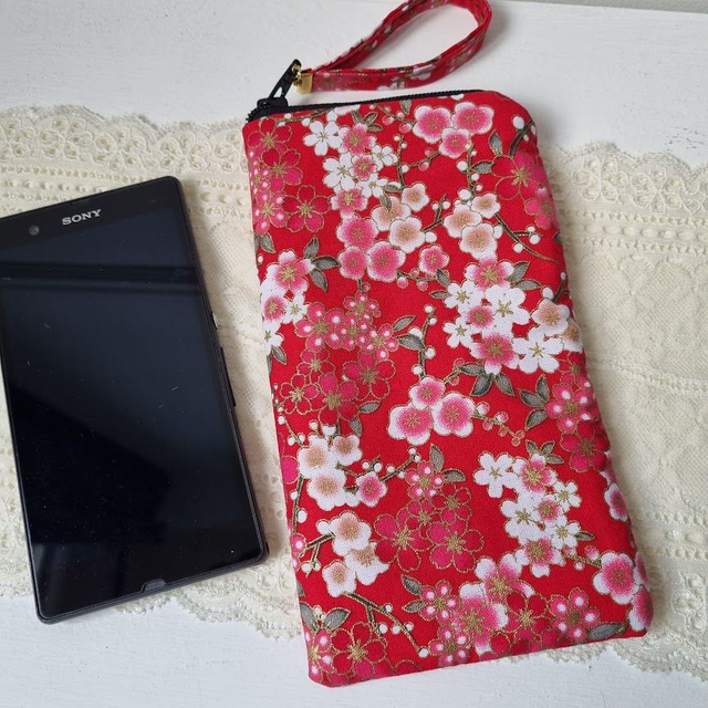 Etui zippé pour smartphone "Nina" rouge