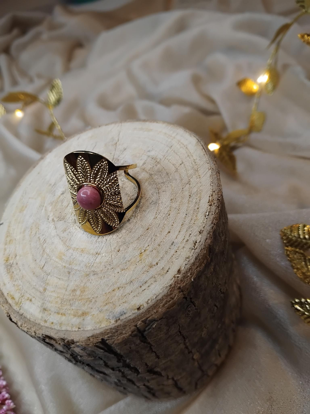 Bague acier ajustable Marguerite