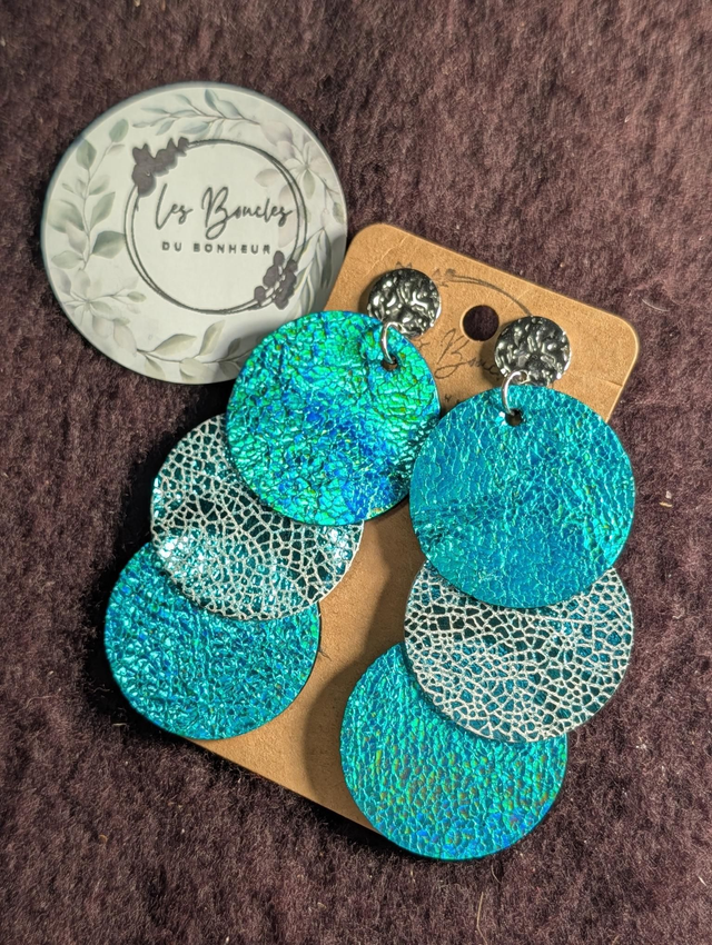 Boucles d'oreilles Triple Moon turquoise le005