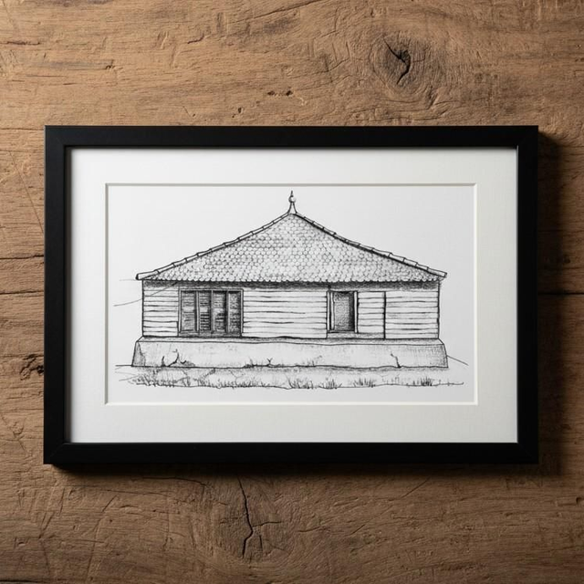 Encre et graphite - case créole #2 - Les Trois Ilets - Martinique 