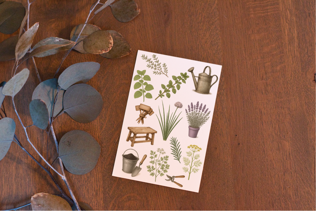 Stickervel Kruidentuin - "Botanische Rust" - Rozeka