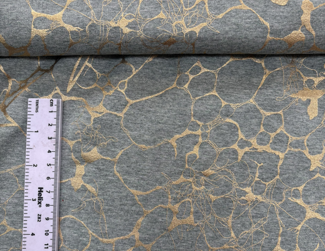 Duck Egg &amp; Gold Marble French Terry