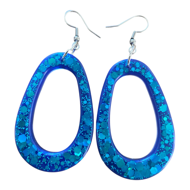 Boucle d'oreilles bleues 
