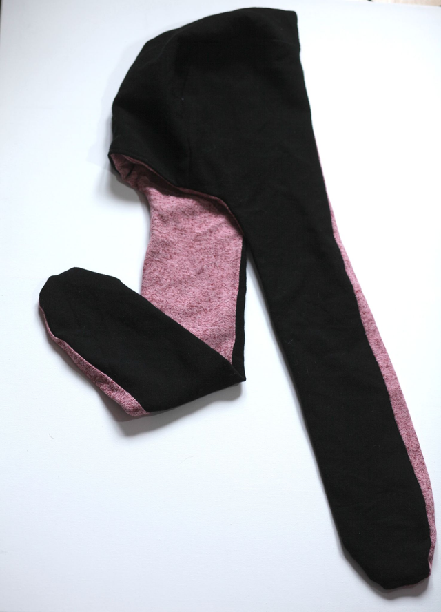 pink black hood-scarf