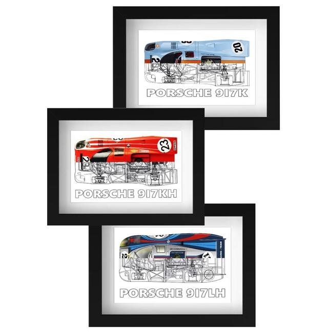 Porsche 917 50/50 Trio - 2 Different Sizes Available