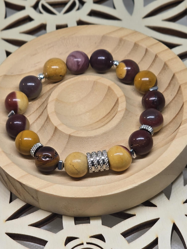 Bracelet Jaspe Mokaïte 1 cm 