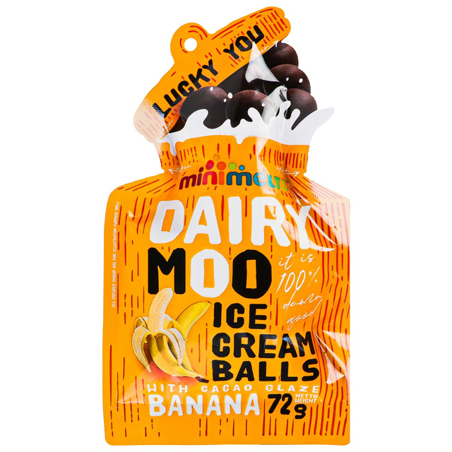 Mini Melts Кульки-морозиво З Какао Глазур'ю Banana Dairy Moo М/у 72г