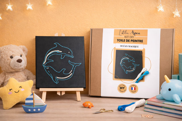 Kit DIY broderie sur toile "Océan magique"