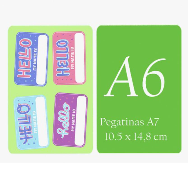 100 ADHESIVOS EN PAPEL O VINILO, TAMAÑO A6 IMPRESOS EN COLOR