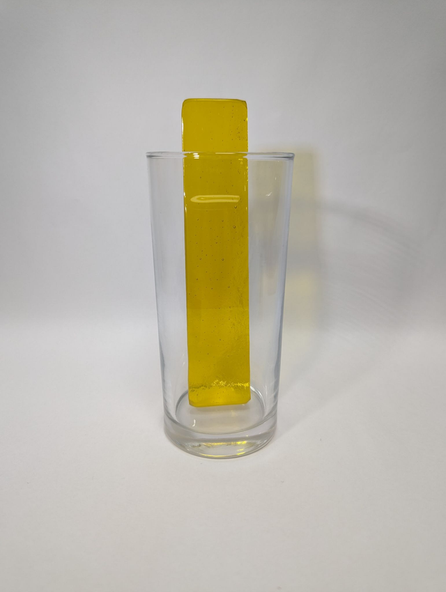 Touillette en verre fusionner jaune et jaune