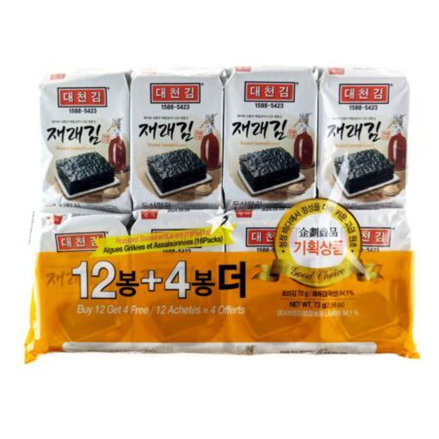 Daechun 大川海苔 傳統海苔 盒飯用 72g