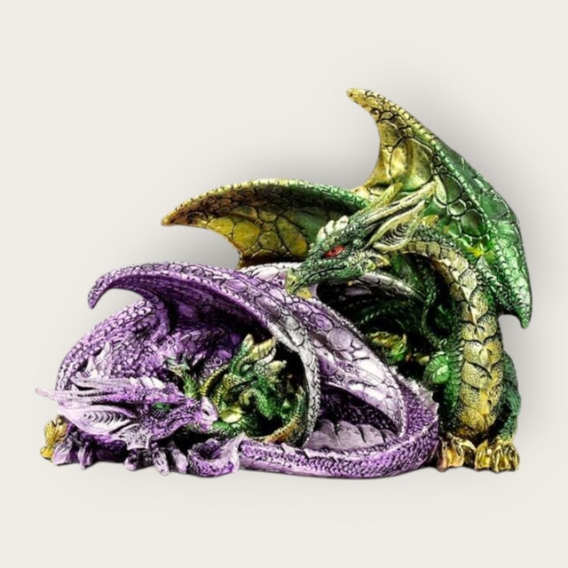 famille de dragons colorés