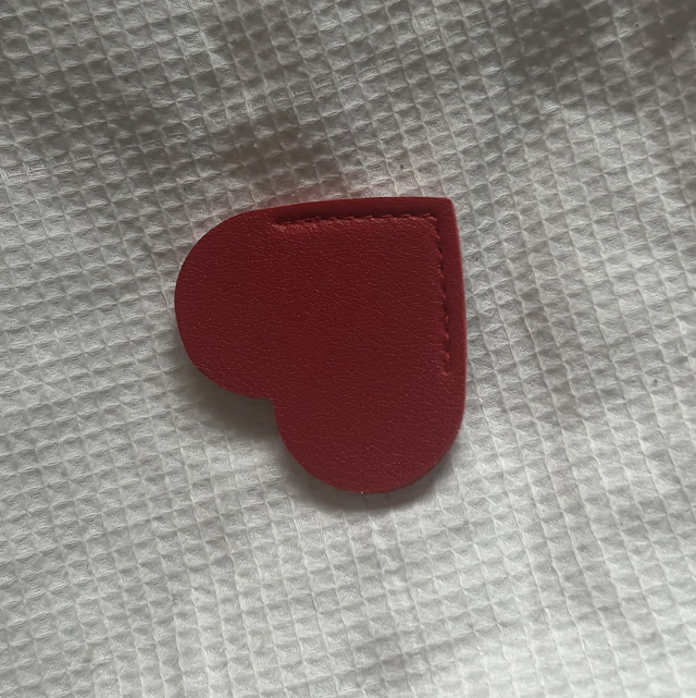 Personalised Leather Heart Bookmark | Red | Engraved