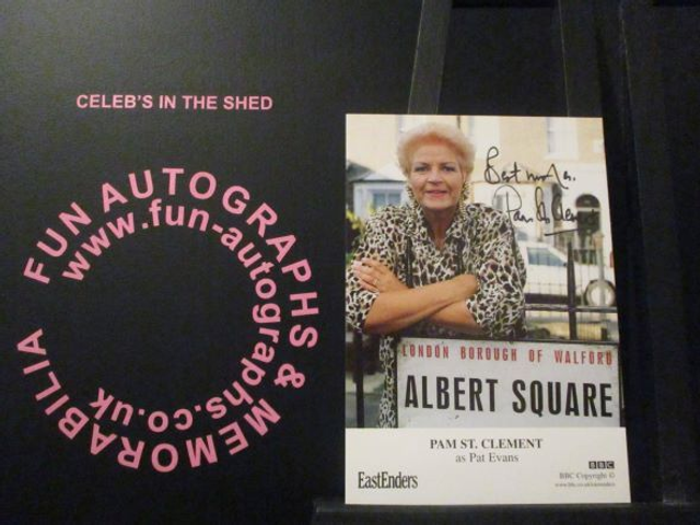 Pam St.Clement (Pat Evans) Authentic Autographed EastEnders 6x4 Cast Card