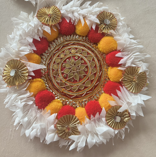 Gajra mat Floral Floor Rangoli Decorations pair 