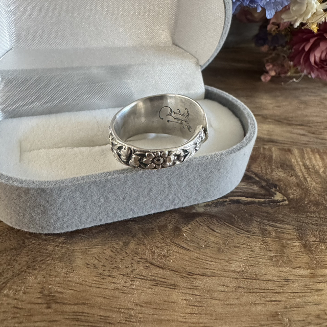 Bague cuillère FLEURS ANGLAISE