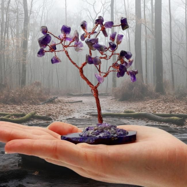 Arbre "Améthyste" sur agate