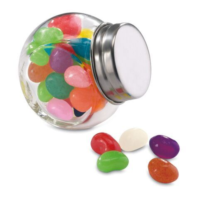 Glass jar with jelly beans