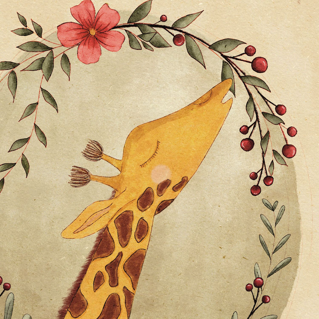 Affiche Girafe | Décoration chambre | Illustration jeunesse