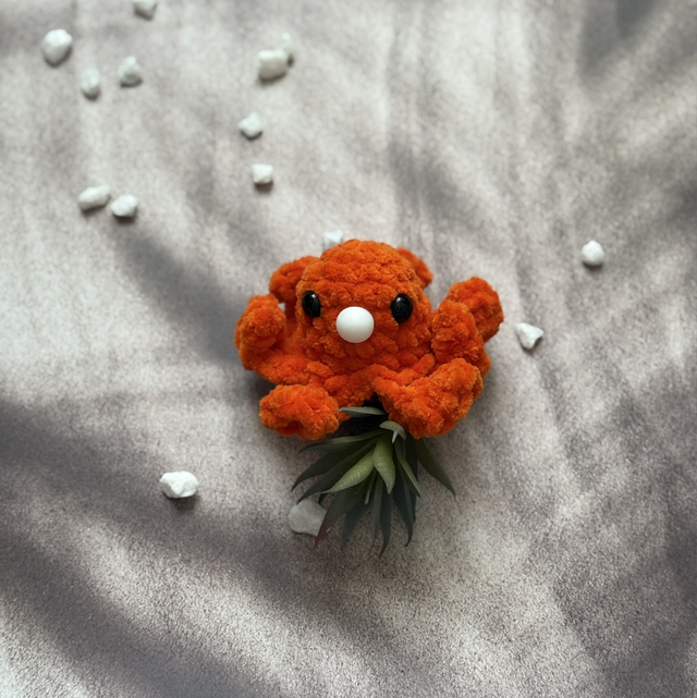 Antistress poulpe tout doux orange foncé