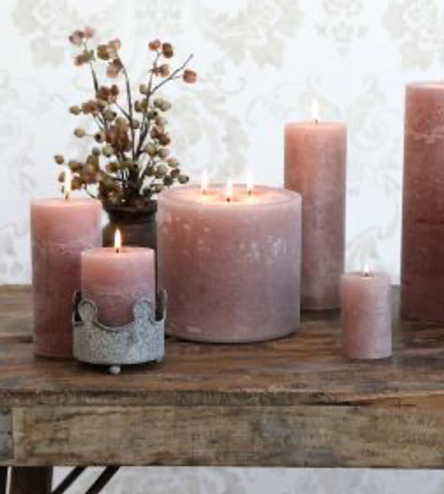 Taupe Pillar Candle