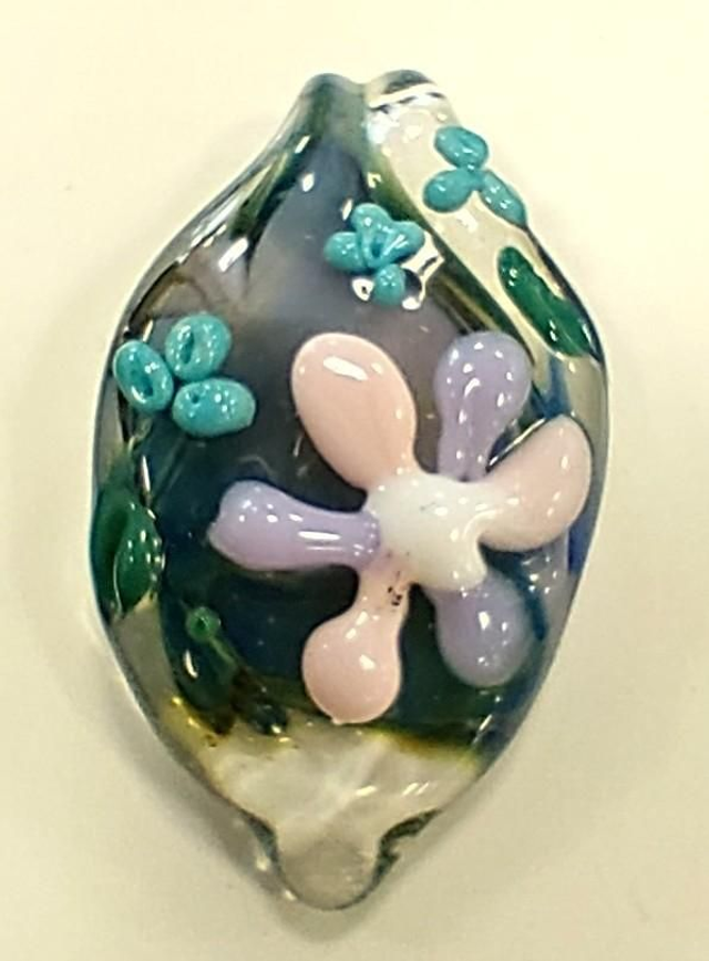 Pink and purple flower pendant 
