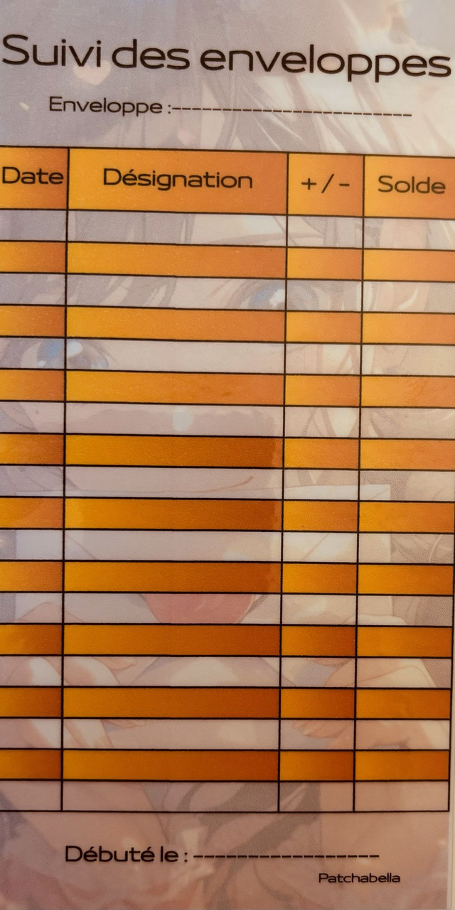 Suivi des enveloppes orange