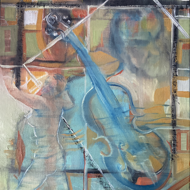 ARTSOS - ART OIL ON CANVAS- THE VIOLONCELLO 