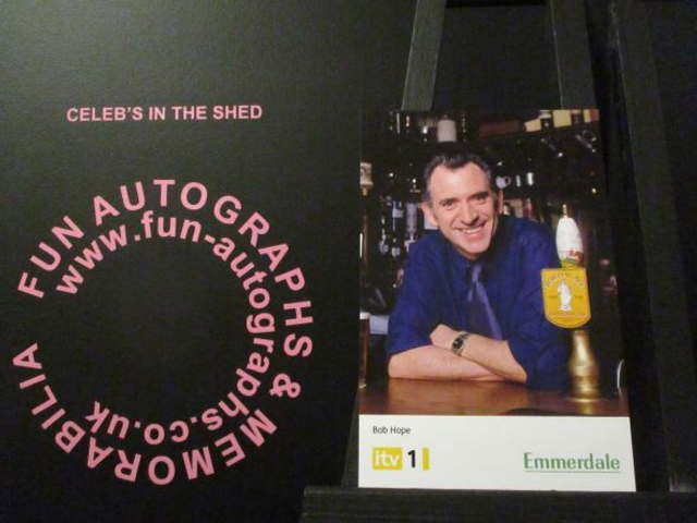 Anthony Audenshaw (Bob Hope) Original Emmerdale Yellow &amp; White Itv1 Logo Cast Card (SEE PIC)