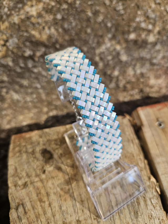 15 - bracelet Tila blanc et bleu 