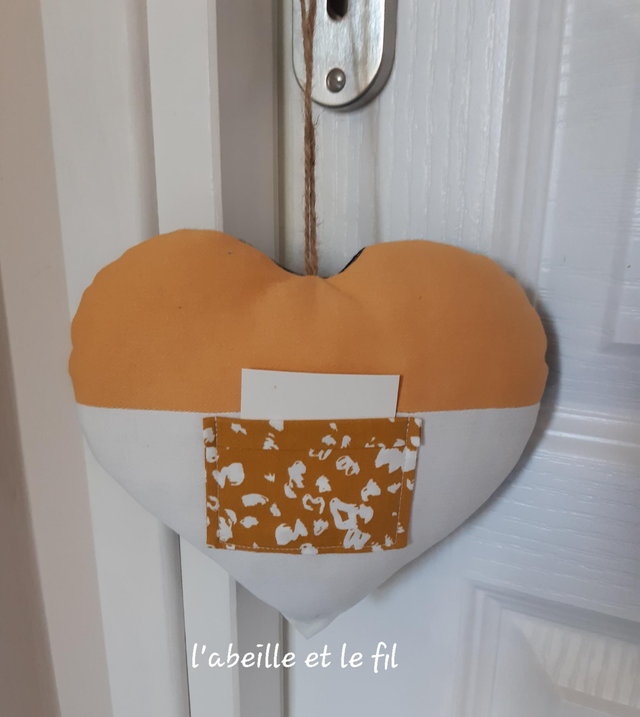 Cœur Messager Curry/Blanc