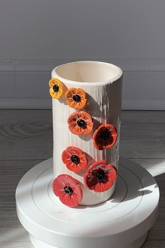 Vase standard coquelicot en céramique