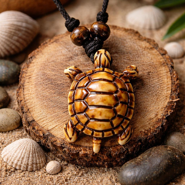 "Darwin" - Pendentif tortue sur cordon réglable - TOR-006