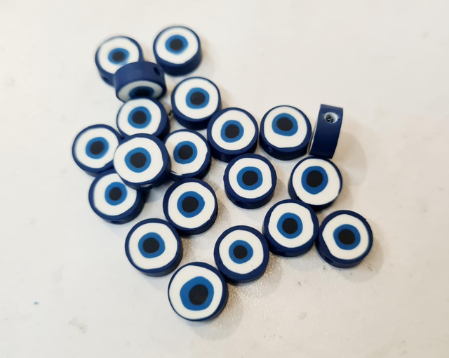 Perles en perles polymère "Oeil" (Fimo) 20pièces