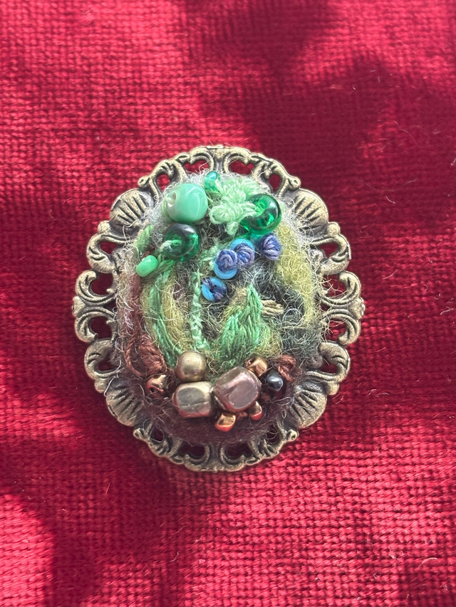 Bluebell in the woodland - brooch / pendant brooch